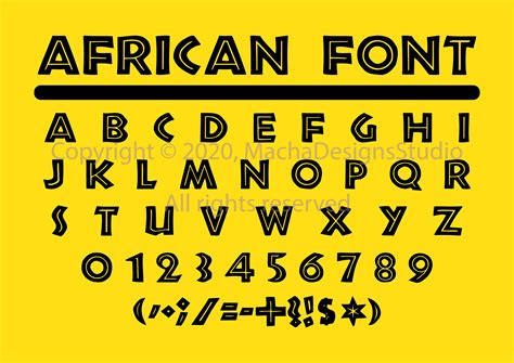 African Font SVG African Alphabet SVG Font SVG Silhouette | Etsy