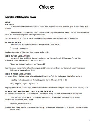 16+ Chicago Citation Examples in PDF | Examples