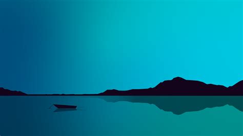 Blue Minimalist Lake Wallpaper for Desktop 4K - Heroscreen Backgrounds