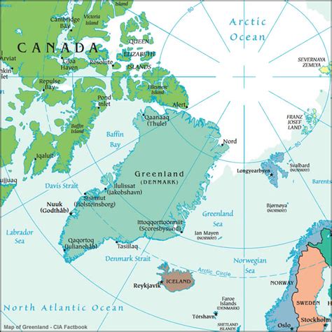 Maps of Greenland - The World's Largest Island