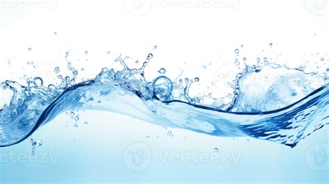 Water splashes and drops isolated on white background. Abstract ...