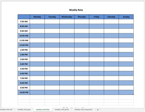 Printable Weekly Planner Excel Template Printable Templates | The Best ...