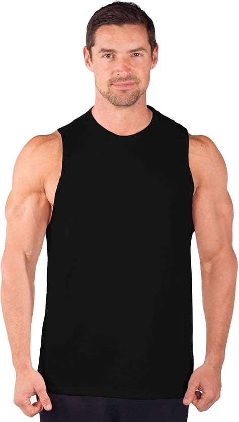 Amazon.com: Men's American Made Sleeveless Muscle Tee for Body Building ...