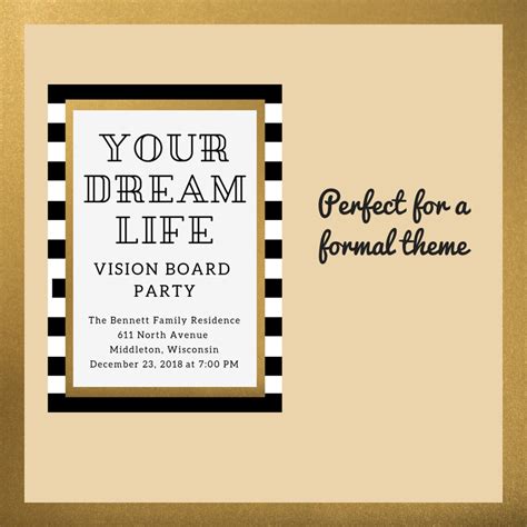 Vision Board Party Invitations Canva Invitations Goal Setting Party ...