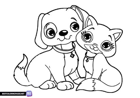 Printable cat and dog coloring pages - Free printable coloring pages