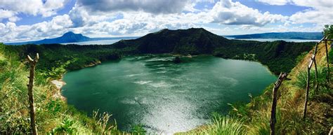 A lake within a crater of a volcano within a lake. Taal Crater Lake ...