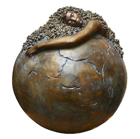 Unique Sculpture Woman Earth Globe Bronze at 1stDibs