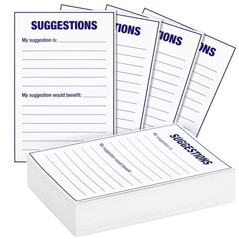 100 Count Bulk Suggestion Box Cards for Improvement, Customer Feedback ...