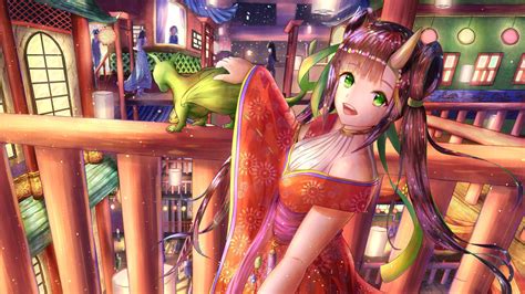 wallpaper girl, demon, horns, holiday, anime, art HD : Widescreen ...