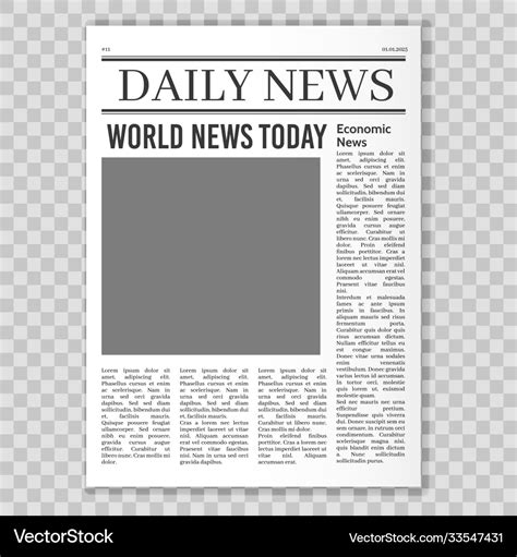 Newspaper pages template news paper headline Vector Image