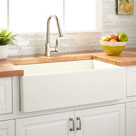 33" Grigham Reversible Fireclay Farmhouse Sink - Biscuit - Farmhouse ...