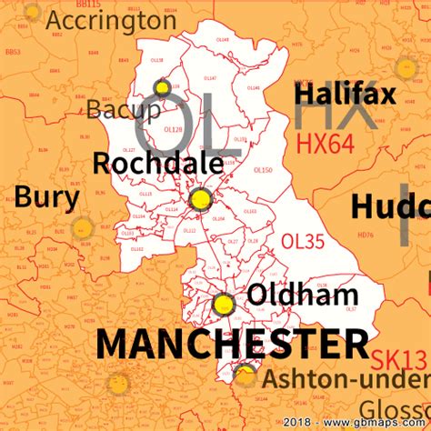 Oldham Postcode Map