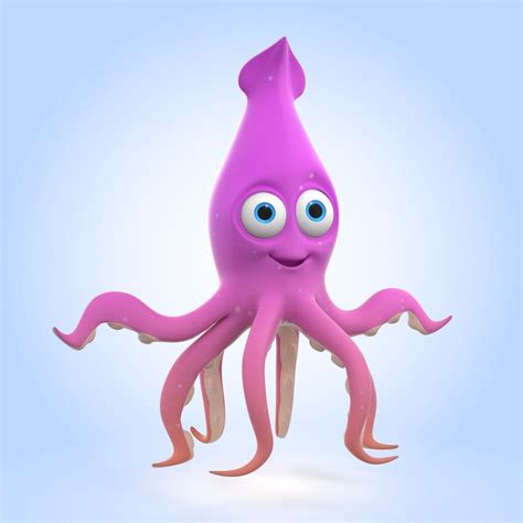 Purple Squid 3D Model - TurboSquid 2099180