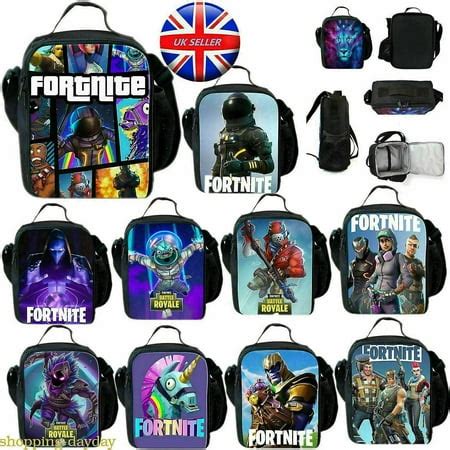 Fortnite Battle Royale Kids School Bag Girls Boys Snack Bags Lunch Box ...