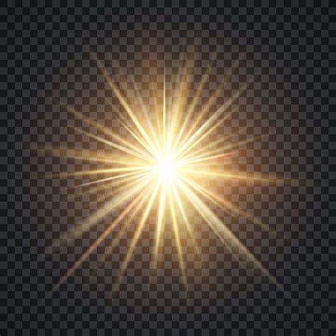 Premium Vector | Vector realistic starburst lighting effect, yellow sun ...