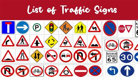 List Of Road Signs, Traffic Signs, Street Signs with Pictures | English ...