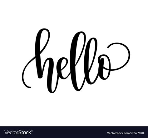 Hello lettering design Royalty Free Vector Image