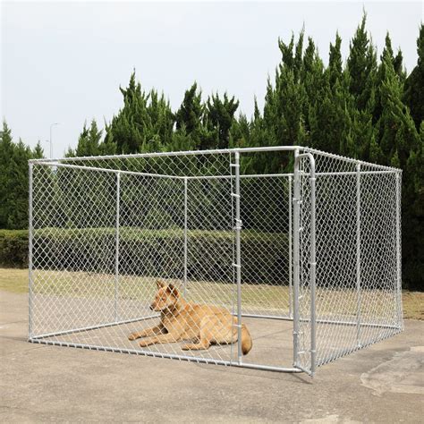 Coziwow Dog fence 10 x 10 Ft Heavy Duty Outdoor Chain Link Dog Kennel ...