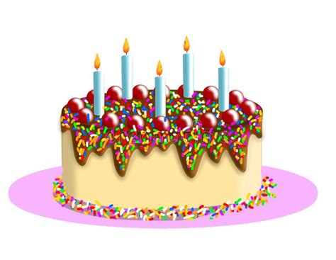 Cute Drawing of a Birthday Cake with Candles Stock Illustration ...