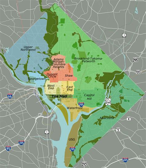 Washington Dc Districts Map Grouped - Mapsof.Net