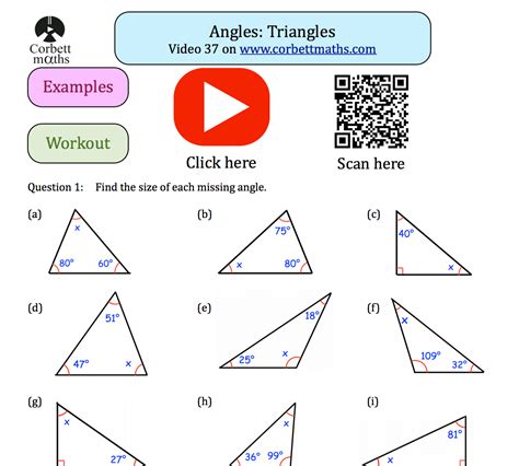 Angles In A Triangle Worksheet - Zipworksheet.com