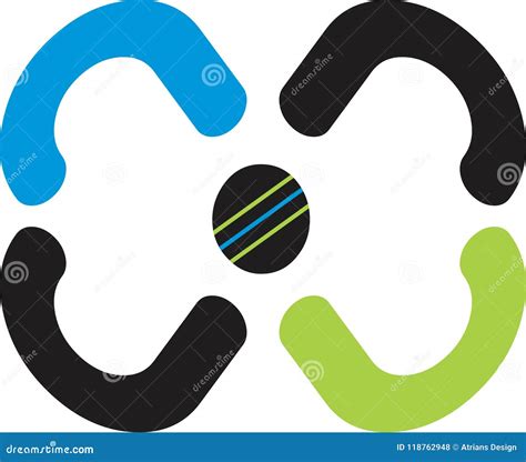 Vector Logo Abstract with 3 Colors Stock Illustration - Illustration of ...