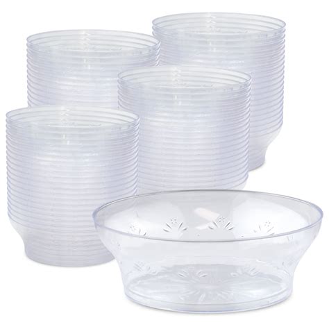 [240 Pack] Clear Plastic Bowls - 10 oz Hard Plastic Ice Cream Cups ...