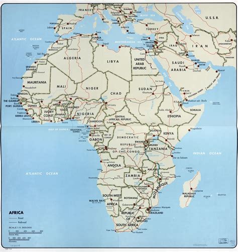 In high resolution detailed political map of Africa with the marks of ...