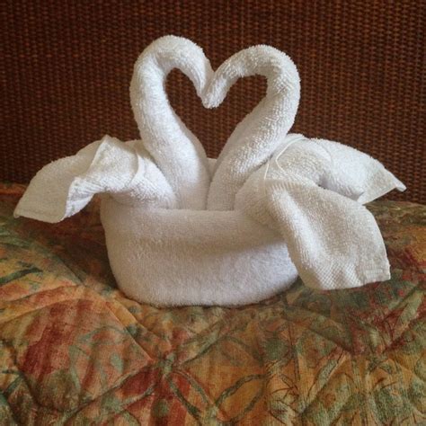 Love swan towels | Towel origami, Fancy towels, Towel crafts