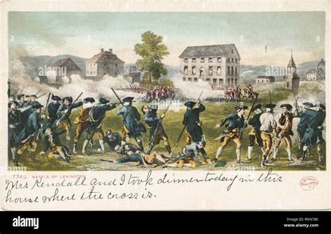 Battle of Lexington (painting), Lexington, Mass. Detroit Publishing ...