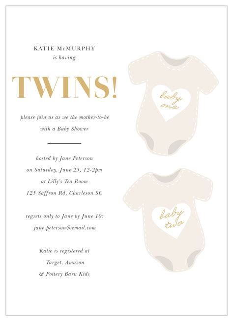 Baby Shower Invitation Wording for Twins