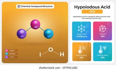 Hypoiodous Acid Properties Chemical Compound Structure Stock Vector ...