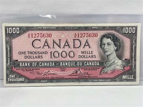 1954 Canada One Thousand Dollar Bill - Yorkton Auction Centre