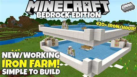 Minecraft Bedrock: IRON FARM! Simple/Working! 420+ Iron/Hour! 1.16 ...