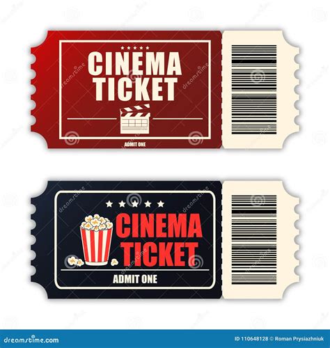 Movie Tickets. Red Couple Cinema Tickets Isolated On Transparent ...