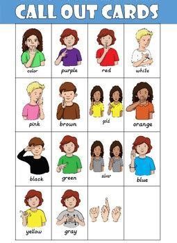 ASL Colors Chart : Yellow, Red, | Sign language colors, Asl sign ...