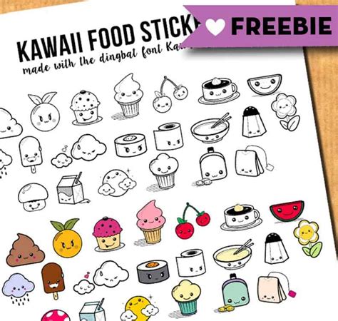 Printable Kawaii Food Cute Stickers - Sticker Vector | Bodemawasuma