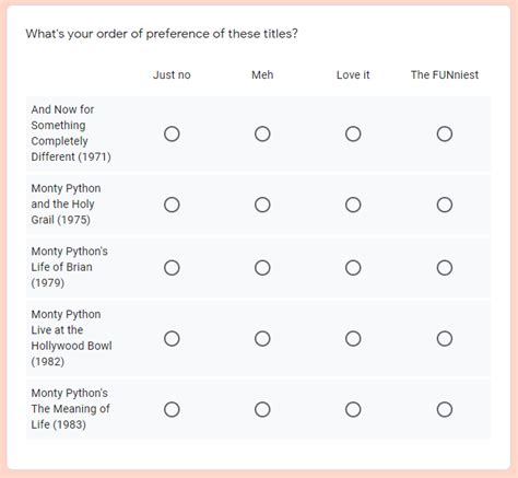 Survey Google Form Template