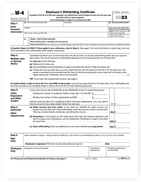 Federal W 4 Form 2023 - Printable Forms Free Online