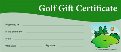 Free Golf Gift Certificate Templates - Customize, Download & Print PDF ...