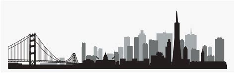 Clip Art Sf Skyline Silhouette - San Francisco Skyline Silhouette Png ...