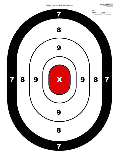 Printable Range Target Handgun