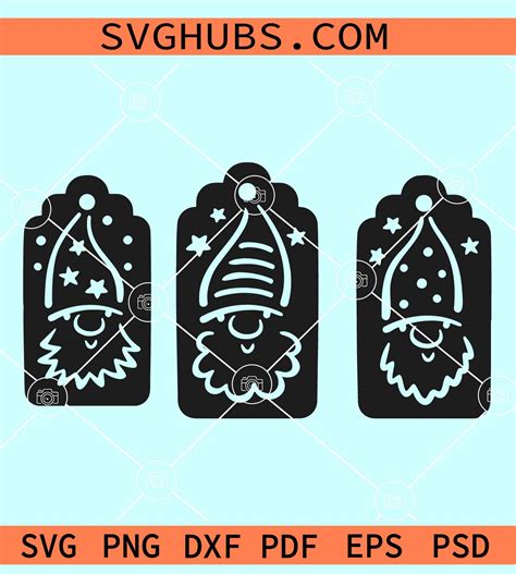 Christmas Gnomes Gift Tags SVG, Christmas gift tag SVG, Gift tag SVG