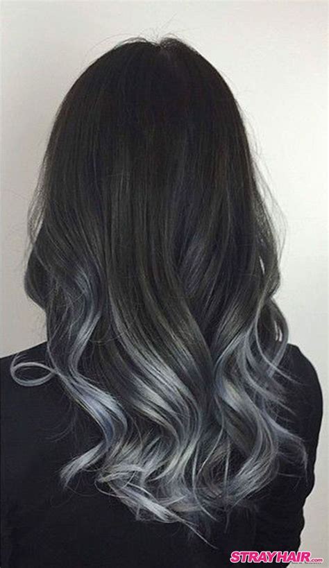 charcoal to silver balayage hair. Balayage On Black HairSilver Ombre ...