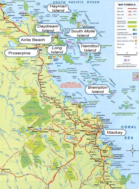 Whitsundays Map | Whitsundays Map Information | QLD Travel