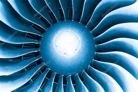 Modern plane engine turbine blades. — Stock Photo © kyolshin #19001019