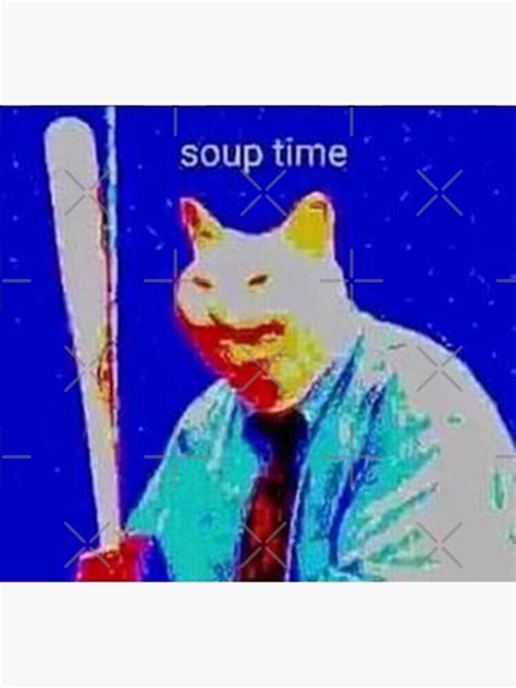 "Cat sticker Meme "Soup time"" Sticker for Sale by Ariilea | Redbubble