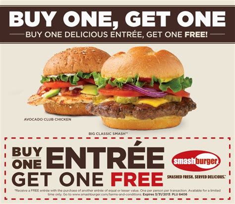 Smashburger: BOGO Free Printable Coupon | Smash burger, Free food ...