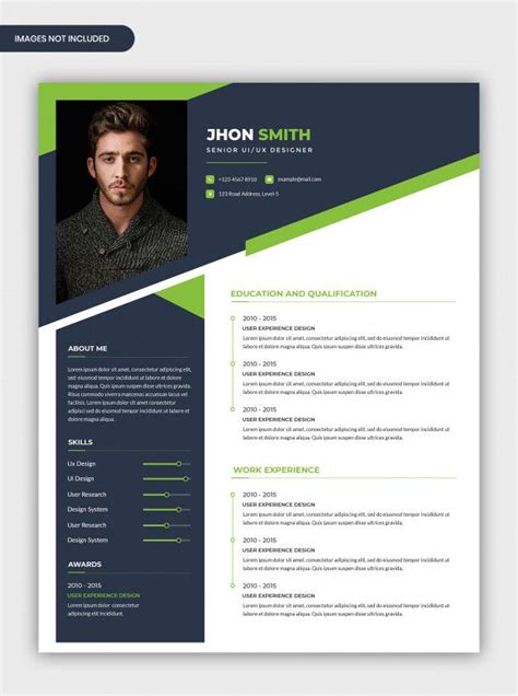 Premium PSD | Modern abstract professional cv resume template | Resume ...