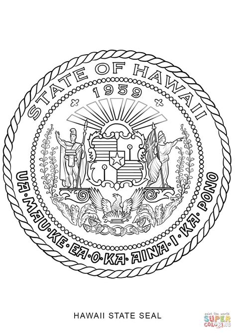 Hawaii Flag Coloring Pages - Learny Kids